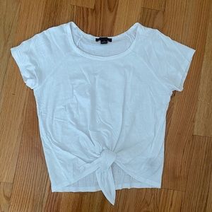 White front tie t shirt